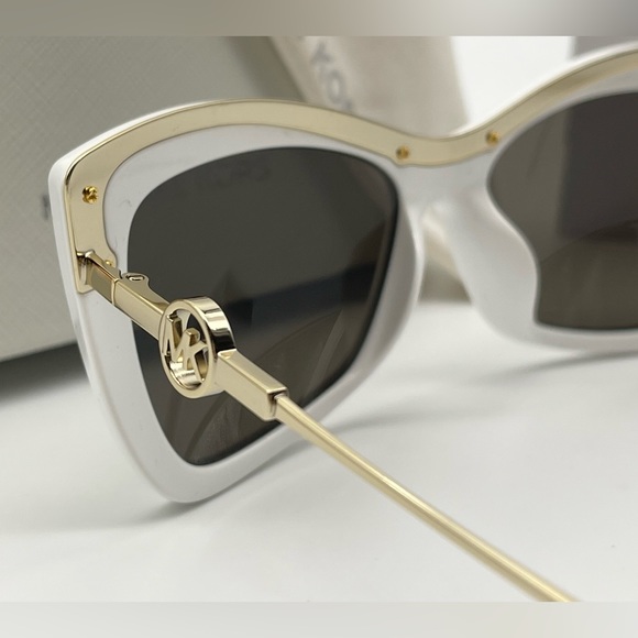 Michael Kors White Gold Crystal Cat Eye Sunglasses - Picture 15 of 16